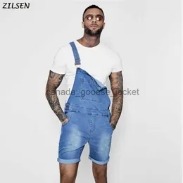 Męskie dżinsy 2019 Nowe mężczyźni kieszonkowe spodnie Suspender Casual Pants Man Fashion Harem Summer Autumn Men's Catoil Casual Playsuit JeanSl230911