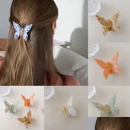 ملحقات الشعر الجديدة الصيف الأوسط Colorf Butterfly Claws Hairpin