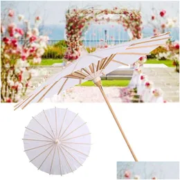 Christmas Decorations 1Pc White Paper Umbrella Diy Handmade Material Blank Oil Painting Childrens Graffiti Toys Sep04 Drop Delivery Dhzim