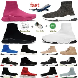 Outdoor trainers Top Quality sock shoes Speed 1.0 2.0 sports Triple Black All White Red Grey Green Brown Black Red Casual Designer shoes men women Jogging Athletic