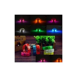 Novel Lighting Music Activated Sound Control LED Armband Light Up Wristband Club Party Bar Cheer Luminous Hand Ring Glow Stick Nigh Dhxoh