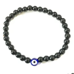 Con cuentas Sn0047-1 6 mm Pulsera de ónix negro Doble envoltura para hombre Piedra de ojo Amet Hombres Pulseras Joyería de entrega Dhgarden DHJ4B