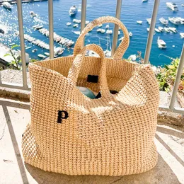 Vintage Üst Tapı Tote Straw Beach Bag Tasarımcı Hobo Çanta Dokuması Omuz Çantası Kadınlar İçin Lüks Crossbody Debriyaj Rafya Lady Tatil Alışveriş Çantaları