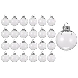 Christmas Decorations 24PCS Clear Plastic Fillable Christmas Balls 8Cm DIY Xmas Tree Ornament Decoration Arts Crafts 230911