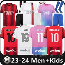 23 24 24 Koszulki piłkarskie Giroud Pulisic dla dorosłych 2023 2024 REBIC Theo Reijnders Kessie de Ketelaere Rafa Lea Football Shirts Player Men Kids