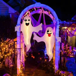10pcs/Lot Halloween Ghost oświetlona wisząca dekoracja na świeżym powietrzu Halloween Tree Przytulne Upiorne duchy do domu zapasy imprezowe D2.0