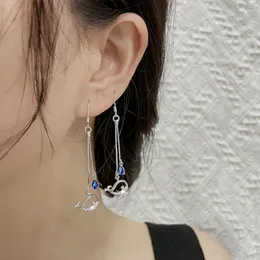 Stud Earrings Trendy Silver Gold Color Drop Blue Whale Clear Stone For Women Girl Gift Fashion Jewelry Dropship Wholesale