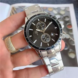 Montre de marque pour hommes, style multifonction, en acier inoxydable, calendrier, montres-bracelets à quartz, petits cadrans peuvent fonctionner BS21291U