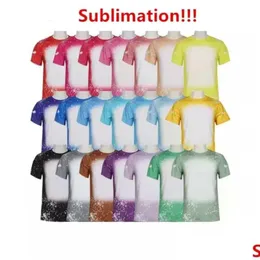 Party Favor Us Men Kvinnor Supplies Sublimation Bleached Shirts Heat Transfer Blank Bleach Shirt Polyester T-shirts FS9535 Drop Delive Dhyzu