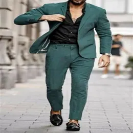 Causale terno masculino Uomo Verde Notch Risvolto Abito da uomo Smoking da cerimonia nuziale formale Abito da ballo personalizzato Groomman derss giacca pantaloni294A