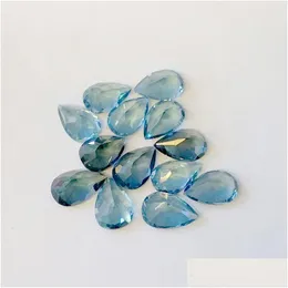 Loose Gemstones 10Pcs Pear London Blue Topaz 3X5Mm 4X6Mm 5X7Mm 3A Eye Clear Good Brilliant Cut 100% Natural For Gold Sier Je Dhgarden Dhe5O