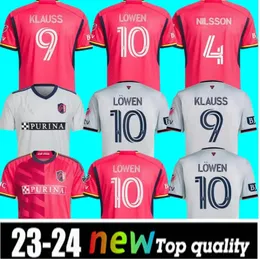 2023 2024 St. L Ouis City Soccer Jerseys Mls Home Away St Louis'red 'Sc White Nilsson 4 Klauss 9 Nelson Gioacchini Vassilev Bell Pidro Football Shird Fans Player Lowen