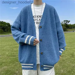 Men's Sweaters Mens Sweaters British Retro Cardigan Sweater Korean Harajuku Academic Knitted Pullover Hip Hop Streetwear Loose Knitwear Tops 230829 L230912