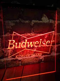 LED -remsor Budweiser King of Beer Bar Pub Club 3D Signs LED Neon Light Sign Home Decor Crafts HKD230912