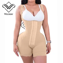 6 stålben 45% spandex hög komprimering rumpa lyftande mage kontroll fajas colombianas shapewear