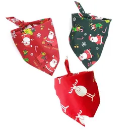 Hundkläder 50st/parti 100% bomullsscarf Bandana Pet Grooming Neckerchief Justerbar Triangar Christmas Gift Drop Delivery Home Ott7T7T7