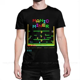 Camisetas masculinas 70s 80s jogo de arcade impressão camisa de algodão hombre mod.2 maníaco mineiro jet set willy vídeo homens streetwear adulto o pescoço