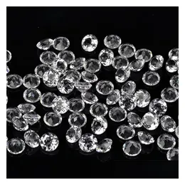 Loose Gemstones High Quality 50Pcs/Lot 100% Authentic Natural White Quartz Crystal 7-10Mm Round Brilliant Facet Cut Semi-Pre Dhgarden Dhz7E