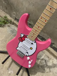 Różowa gitara Ki -Tyty bezpłatny statek mają popularny różowy st