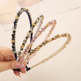 High Grade Crystal Rhinestone Wrapped Headbands Fashion Hair Accessories For Women Trend Fine Edge Hairband Hair Band Hoop Girl