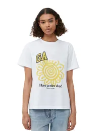 قمصان مصممة Gan nig Women T Shirt Beach Tees propostorile Flowers Flowers Colorflain أتمنى لك يومًا سعيدًا طبعًا عن الرقبة غير الرسمية زورق قصير فضفاضة تي شيرت