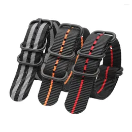 Watch Bands Striped Multicolor Replacement Belts Military Sport Men's Band 18MM 20MM 22MM 24MM Premium Nylon Strap Black Ring Buckle