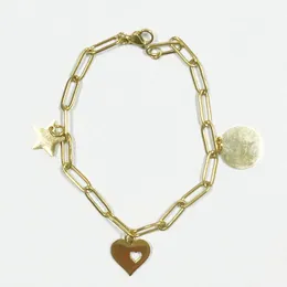Concise Style Hollow Heart Pendant Bracelet DIY Round Heart Pentagram Pendant Bracelet For Girls Fashion Party Bracelet
