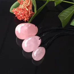 Natural Rose Quartz Crystal Eggs Crystal Yoni Egg For Women Kegel träning Vaginal Balls Massager Toys258y