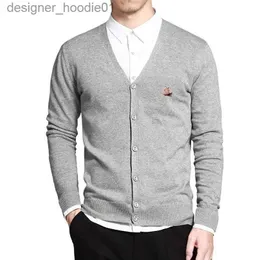 Suéter dos homens Mens Suéteres Marca Preguiçoso Bordado V Pescoço Lã Tricô Cardigan Fino Casual Harajuku Moda Rua Homens Slim Fit Casaco 220905 L230912