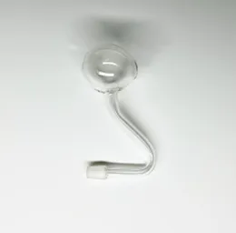 10mm Male Clear Bent Curve Glass Oil Burner Pipe Attachment With Curved Big Head Bowl