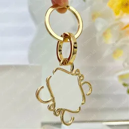 With Box Designer Keychain Anagram Womens Luxury Bag Charm Gold Silver Keyring Stainless Steel Mens Fashion Key Chain Classic Key Ring