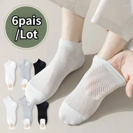 Women Socks 6 Pairs/Lot For Men Ankle Low Cut Thin Soild Short Tube Sport Pure Cotton Breathable High Quality Male Mesh