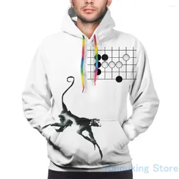 Erkek Hoodies Mens Sweatshirt Kadınlar İçin Komik Maymun Atlama - Weiqi Go Baduk Masa Oyunu Baskı Gündelik Hoodie Streatwear