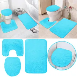 Mattor 3 -bitar badrumsmatta sup Super Soft Toalett Tub Air Gel Mat and Teal Rose Bath