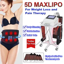 الليزر لليزر التخسيس آلام آلام علاج الدهون فقدان الدهون لدهية مضادة للسيلوليت صالون غير الغازي استخدام معدات 5D Maxlipo مع 5 منصات علاج