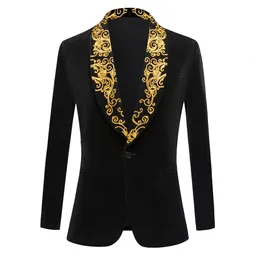 Garnitury męskie Blazerse garnitury męskie haftowany szal klapowy groom ślub smoking męski Blazery Prom Slim Fit Costume Homme Prom PO SUT Party Tuxedo 230912