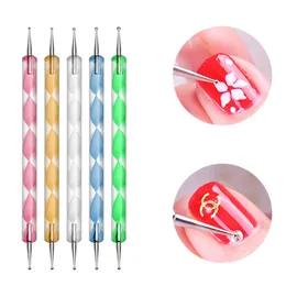 Dotting Tools 100 Sets x 5pcs Nail Art Dotting Pens Nail 2 Ways Drill Point Nail Tools Dot Marbleizing Painting Drawing Polish Manicure Tool 230912