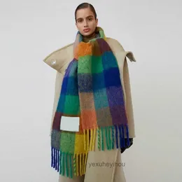 Halsdukar 2021 Vinter AC Imitation Cashmere Scarf Color Matchande tjock varm färgglad randig gradient SHAAWL 250*36CMM2SA