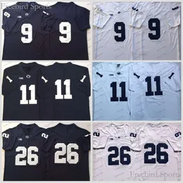 Penn State 26 Saquon Barkley Football Jersey 11 Micah Parsons 9 Trace McSorley Branco Azul Marinho Sem Nome College Wears Mens Jerseys