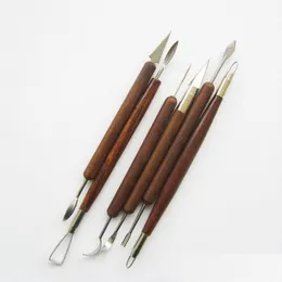 Saws 6pcs clay scpting set wax wax y tools scpt scpt polymer modeling model tool tool wood wood handle merry drop dropress h ot9ht