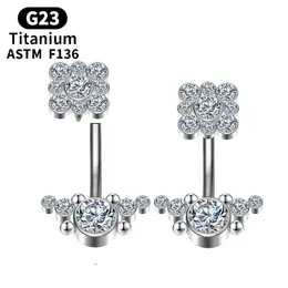 Helix Belly Button Button Piercing Titanium шарнир сегмент Crystal Septum F136 Clicker Industrial Charming Sexy Body Jewelry