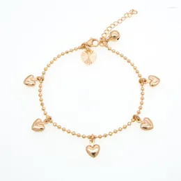 Länk armband hjärta guld barn baby smycken dopande gåva bijoux bebe pulseira barnkedja armband armband brazalete A0103