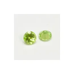 Loose Gemstones 200Pcs/Lot High Quality 100% Natural Peridot Round 2.5Mm-M Brilliant Cut Gemstone For Gold Sier Jewelry Makin Dhgarden Dh6Vg