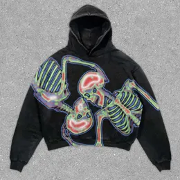 Kvinnors hoodies skalle headr män tröjor 3d tryckt hiphop streetwear hooded höst harajuku y2k goth retro kvinnor