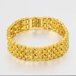 Wrist Chain Mens Bracelet Wide Fashion 18k Yellow Gold Filled Thick Chain Bracelet Link 20cm Long278J