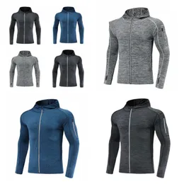 Men's sportswear zipper quick drying sports jacket jacket yoga hooded fitness professional snow running clothes