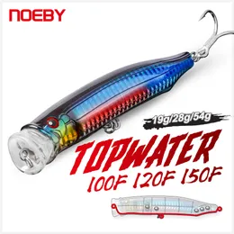 Esche esche Noeby Feed Popper Spinning Fishing Lure Topwater 100mm20g 120mm29g 150mm55g Esca dura artificiale per luccio tonno 230911