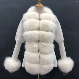 Pele feminina cxfs 2023 moda inverno casaco feminino natural real carcela luxo grosso lã quente outerwear streetwear