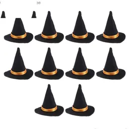 Party Hats 10 Pieces Of Halloween Mini Witch Handmade Felt Wine Bottle Caps Dining Table Decorations Holiday Performances Props Drop D Dh9Wa