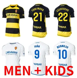 23 24 Real Zaragoza Raton Mens Soccer Jerseys 2023 2024 Narvaez Zapater Bermejo Francho Home Away 3rd Short Sleeve Football Shirts Adult Uniforms Men Kid Kit Kit
